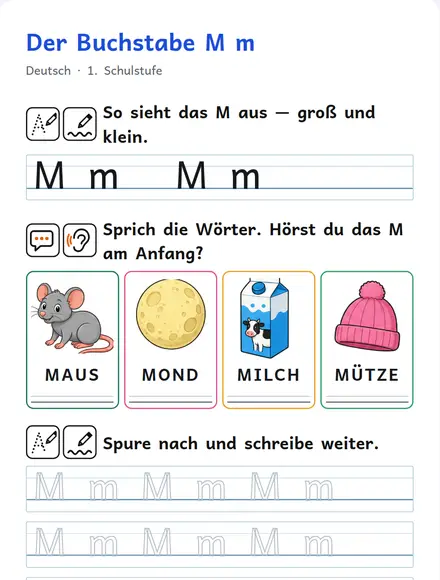 Beispiel: Buchstabenblatt