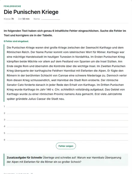 Beispiel: Fehlersuche im Text