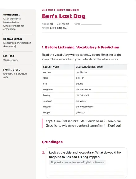 Beispiel: Hörverstehen