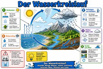 Der Wasserkreislauf im Stil Comic