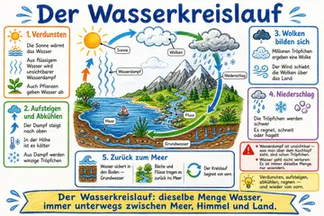 Der Wasserkreislauf im Stil Doodle