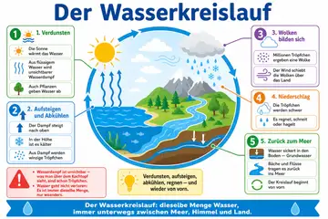 Der Wasserkreislauf im Stil Flat-Modern