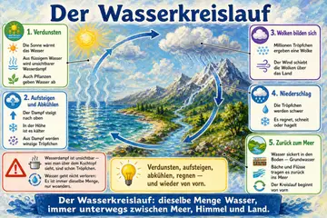 Der Wasserkreislauf im Stil Impressionismus