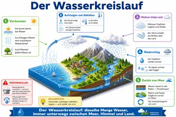 Der Wasserkreislauf im Stil Isometric 3D