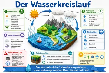 Der Wasserkreislauf im Stil Origami