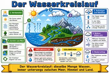 Der Wasserkreislauf im Stil Pixel-Art