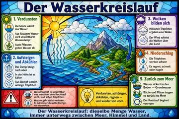 Der Wasserkreislauf im Stil Kirchenfenster