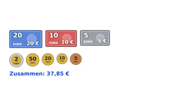 Tafel-Vorlage Euro-Geld